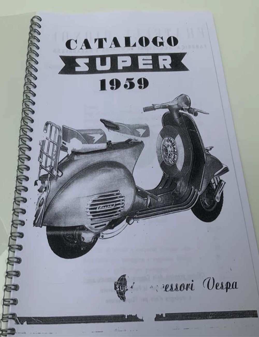 Copia catalogo accessori Vespa super 1959