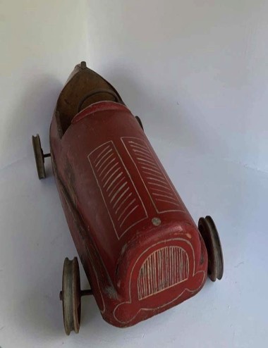Wooden toy car with pedals